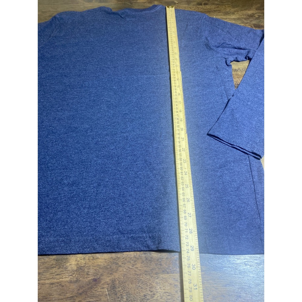 Eddie Bauer Mens Long Sleeve Graphic T-Shirt Blue Mountain Forest Sz Large - Picture 6 of 6